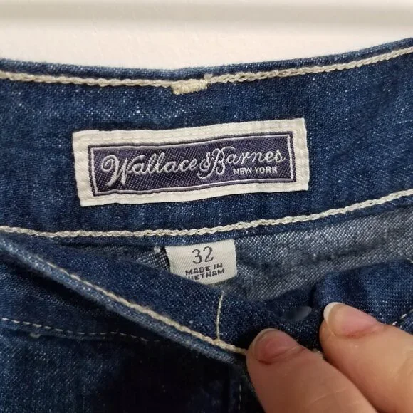 Wallace & Barnes J Crew Carpenter Jeans 32 Japanese Bright Washed Indigo CG755